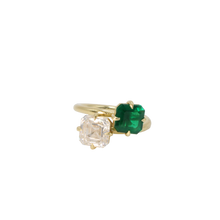 Load image into Gallery viewer, 18k Gold Certified Lab Diamond & Emerald Pinky Ring