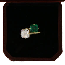 Load image into Gallery viewer, 18k Gold Certified Lab Diamond & Emerald Pinky Ring