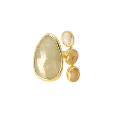 Load image into Gallery viewer, White Sapphire & Citrine Quartz Ring