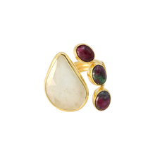 Load image into Gallery viewer, Moonstone & Ruby Zoisite Ring