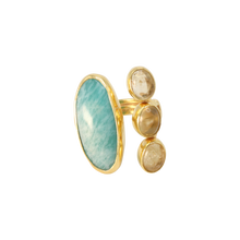 Load image into Gallery viewer, Larimar & Smoky Quartz Ring