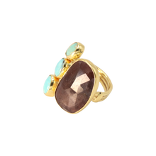 Load image into Gallery viewer, Burgundy Sapphire & Turquoise Ring