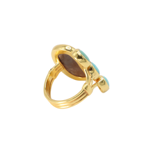 Load image into Gallery viewer, Burgundy Sapphire & Turquoise Ring