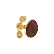 Load image into Gallery viewer, Burgundy Sapphire & Citrine Quartz Ring