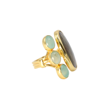 Load image into Gallery viewer, Brown Sapphire & Aqua Ring