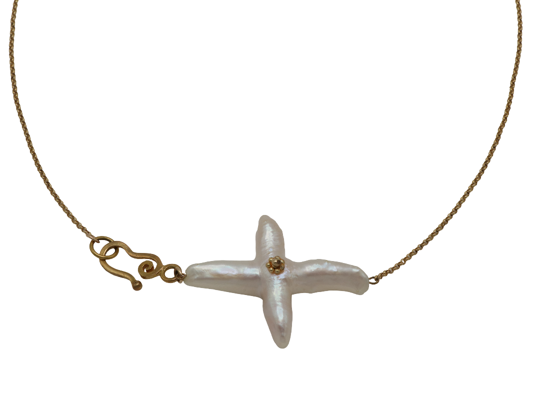 Cross Freshwater Pearl Chain Necklace – Blair Pierce