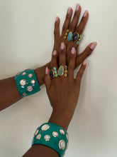 Load image into Gallery viewer, Turquoise Resin &amp; Mother of Pearl Shell Cuff
