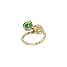 Load image into Gallery viewer, 18k Gold Certified Lab Diamond &amp; Emerald Pinky Ring
