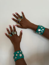 Load image into Gallery viewer, Turquoise Resin &amp; Mother of Pearl Shell Cuff
