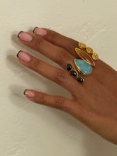 Load image into Gallery viewer, Larimar &amp; Garnet Ring
