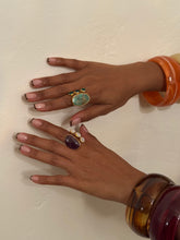 Load image into Gallery viewer, Turquoise &amp; Green Agate Ring
