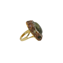 Load image into Gallery viewer, Chunky Stone &amp; Cz Adjustable Ring
