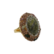 Load image into Gallery viewer, Chunky Stone &amp; Cz Adjustable Ring
