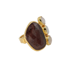 Load image into Gallery viewer, Red Sapphire &amp; Moonstone Ring

