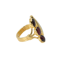 Load image into Gallery viewer, White Agate &amp; Garnet Ring
