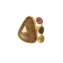 Load image into Gallery viewer, Brown Sapphire &amp; Tourmaline Ring
