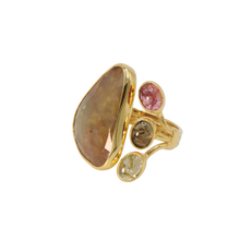 Load image into Gallery viewer, Brown Sapphire &amp; Tourmaline Ring

