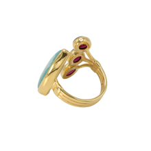 Load image into Gallery viewer, Larimar &amp; Garnet Ring
