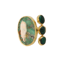 Load image into Gallery viewer, Turquoise &amp; Green Agate Ring
