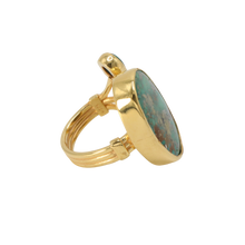 Load image into Gallery viewer, Turquoise &amp; Green Agate Ring
