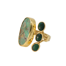 Load image into Gallery viewer, Turquoise &amp; Green Agate Ring
