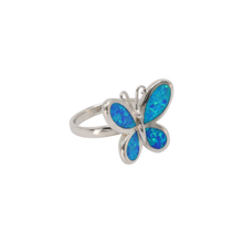 Load image into Gallery viewer, Blue Opal Butterfly Ring
