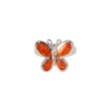 Load image into Gallery viewer, Orange Opal Butterfly Ring

