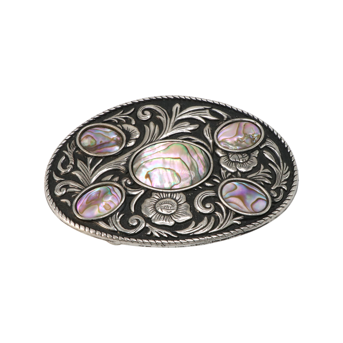 Silver & Black Abalone Shell Belt Buckle – Blair Pierce