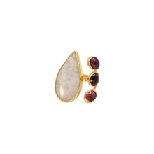Load image into Gallery viewer, Moonstone &amp; Garnet Ring

