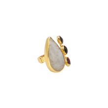 Load image into Gallery viewer, Moonstone &amp; Garnet Ring
