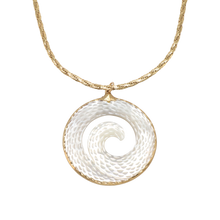 Load image into Gallery viewer, Textured Wave Mother Of Pearl Necklace
