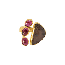 Load image into Gallery viewer, Brown Sapphire &amp; Garnet Ring
