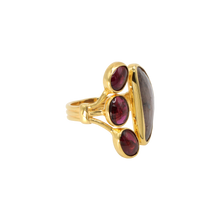 Load image into Gallery viewer, Brown Sapphire &amp; Garnet Ring
