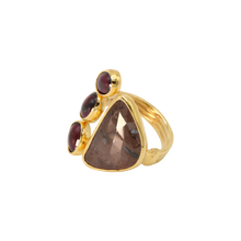 Load image into Gallery viewer, Brown Sapphire &amp; Garnet Ring
