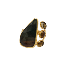 Load image into Gallery viewer, Brown Sapphire &amp; Quartz Ring
