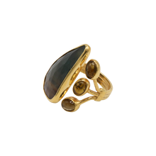 Load image into Gallery viewer, Brown Sapphire &amp; Quartz Ring
