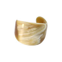 Load image into Gallery viewer, Tan &amp; White Curved Horn Cuff
