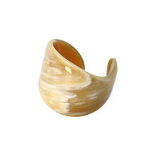 Load image into Gallery viewer, Tan &amp; White Curved Horn Cuff
