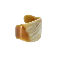 Load image into Gallery viewer, Tan &amp; White Curved Horn Cuff
