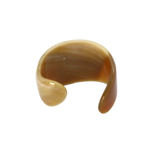 Load image into Gallery viewer, Tan &amp; White Curved Horn Cuff
