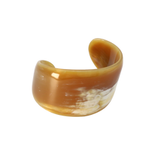 Load image into Gallery viewer, Caramel &amp; White Curved Horn Cuff
