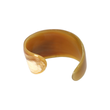 Load image into Gallery viewer, Caramel &amp; White Curved Horn Cuff
