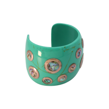 Load image into Gallery viewer, Turquoise Resin &amp; Abalone Shell Cuff
