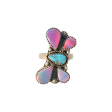 Load image into Gallery viewer, Aurora Opal &amp; Turquoise Butterfly Ring
