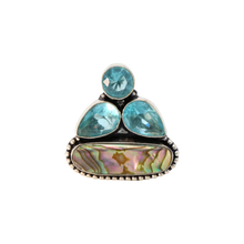 Load image into Gallery viewer, Abalone &amp; CZ Stone Ring
