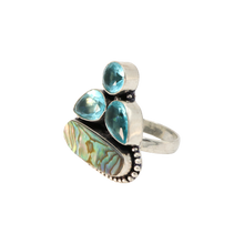 Load image into Gallery viewer, Abalone &amp; CZ Stone Ring
