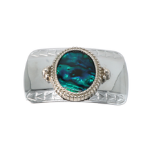 Load image into Gallery viewer, Faux Abalone &amp; Silver Belt Buckle
