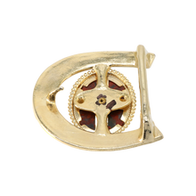 Load image into Gallery viewer, Gold Agate Horseshoe Belt Buckle
