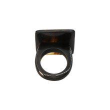 Load image into Gallery viewer, Cream &amp; Black Rectangle Horn Ring
