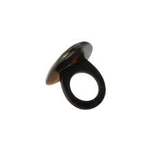 Load image into Gallery viewer, Cream &amp; Black Oval Horn Ring
